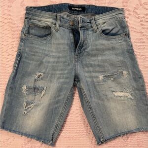 Express Men's Light Blue Jean Shorts